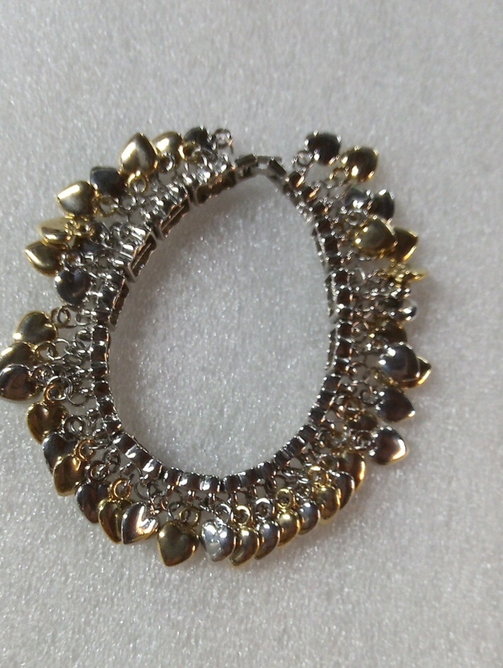 Gold - Silver Heart Charm Bracelet #A503
